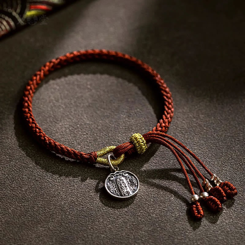 Rotes Armband 925 Silber Schutz Glück Energie mit Münzanhänger elastisch