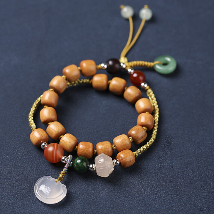 Armband Sandelholz – Frieden & Energie mit Natursteinen und Quaste
