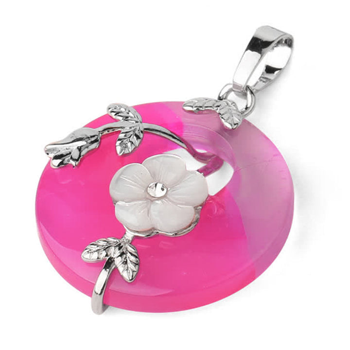 Kette Amethyst Grünaventurin Blume – Heilung & Harmonie – Bild 16 – Kette Rosa Achat Blume Silber Anhänger Naturstein Schmuck