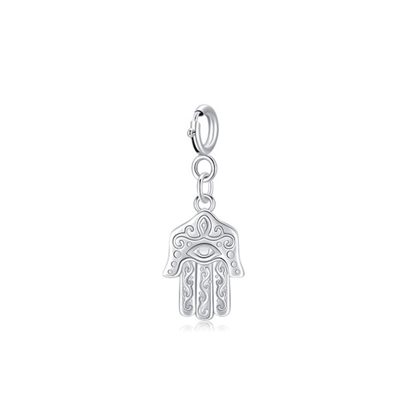 Hamsa Hand Anhänger 925er Silber Auge Glück Sterlingsilber
