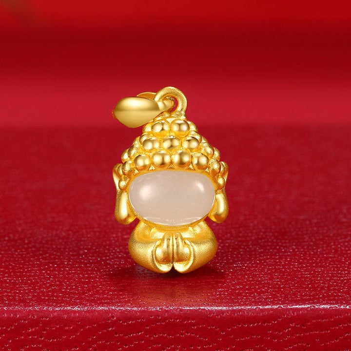 Anhänger Kette Jadeit Buddha Erfolg gold
