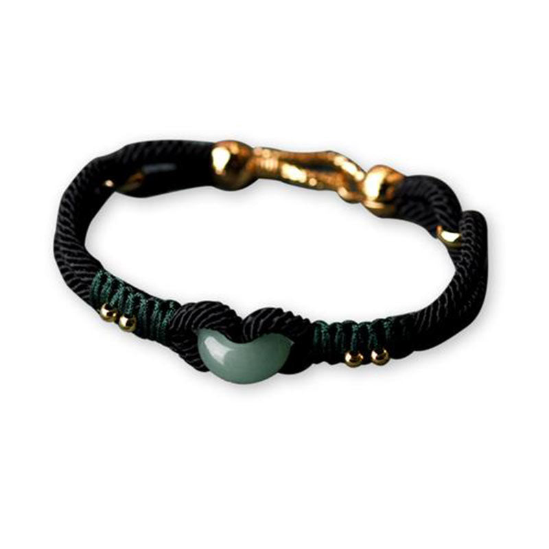 Armband Jade Schwarz Seil Tibet - Glück