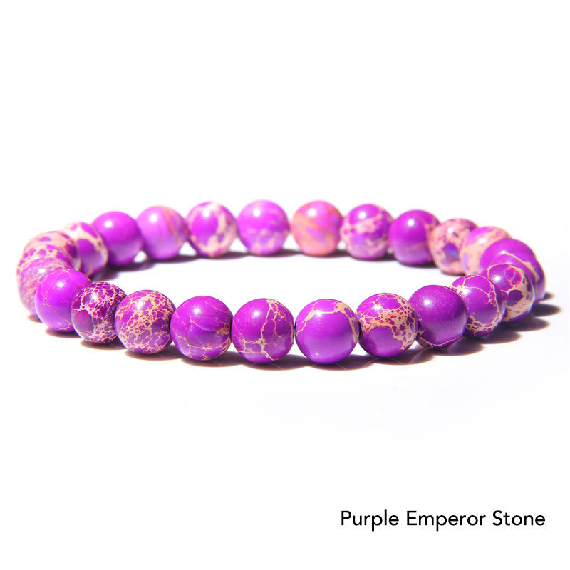 Armband Kristall Achat Purple Emperor Stone lila Naturstein elastisch Perlen