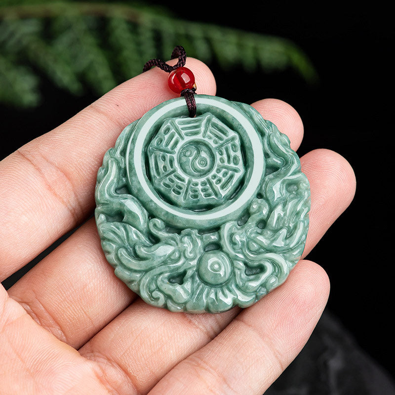 Kette Jade Drachen Yin Yang – Harmonie & Stärke – Bild 4 – Jade Drachen Anhänger Kette grüner Stein asiatisches Design Harmonie