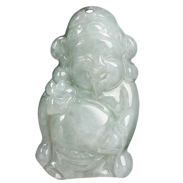 Weiße Jade Buddha Figur Glück Schutz