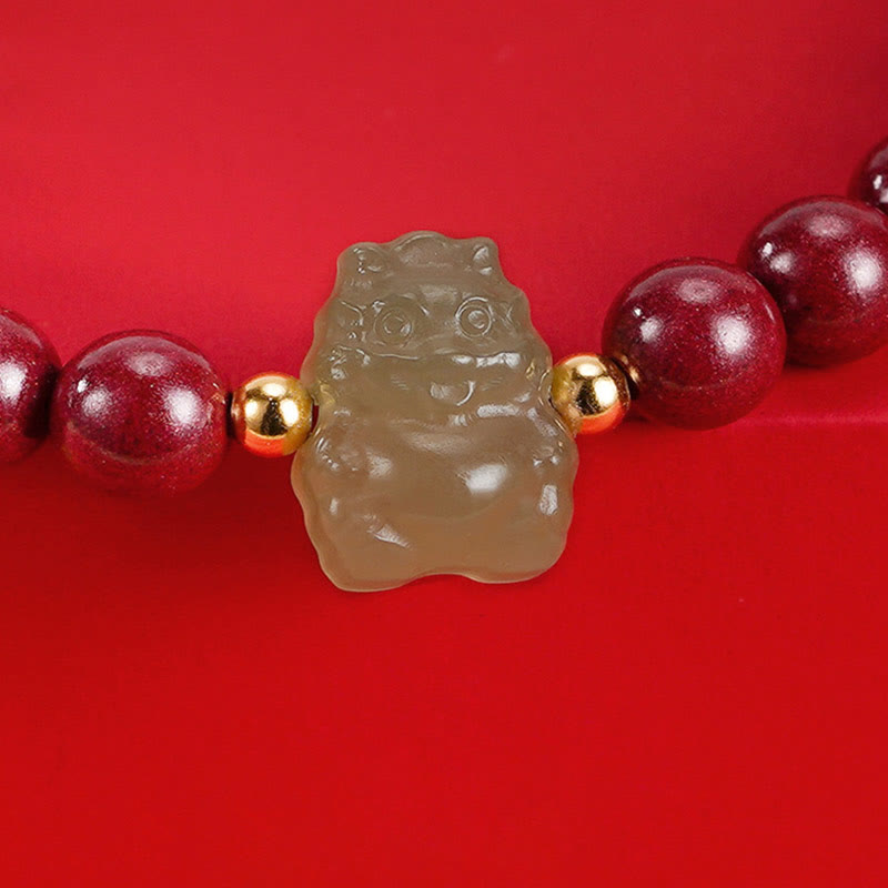 Armband 925 Silber Zinnober Fu-Zeichen – Segen