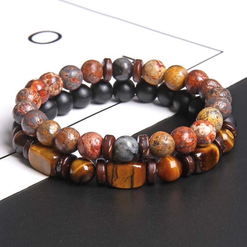Armband 2er Set Tigerauge Kaiserstein Heilstein