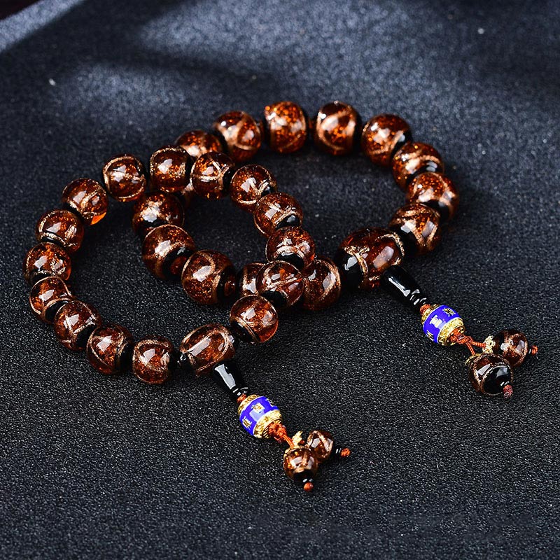 Armband Achat Drachen – Heilung mit braunen Perlen blauem Achat