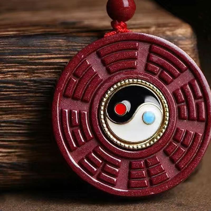 Kette Zinnober Yin Yang Bagua drehbar
