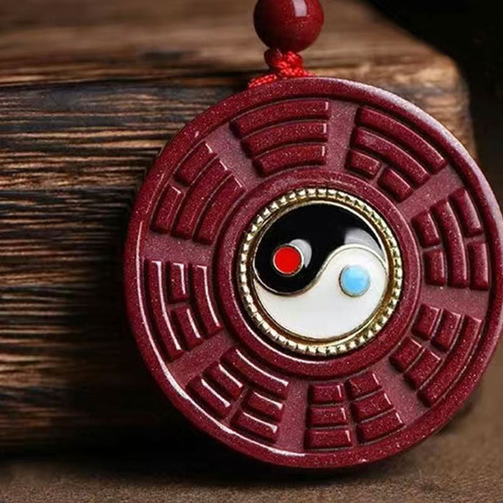 Kette Zinnober Yin Yang Bagua drehbar