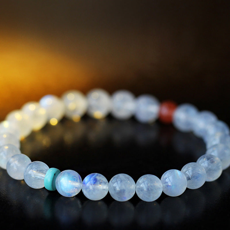 Armband Mondstein Mond – Heilung & Ruhe Perlen elastisch Naturstein