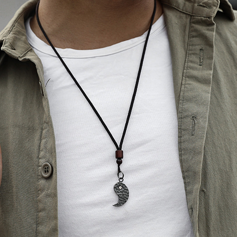 Kette Sterling-Silber Mond Anhänger Schmuck Herren