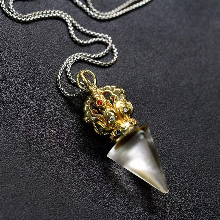 Kette Liuli-Kristall Vajra Lotus Tibet Stärke Golddrache Pendel