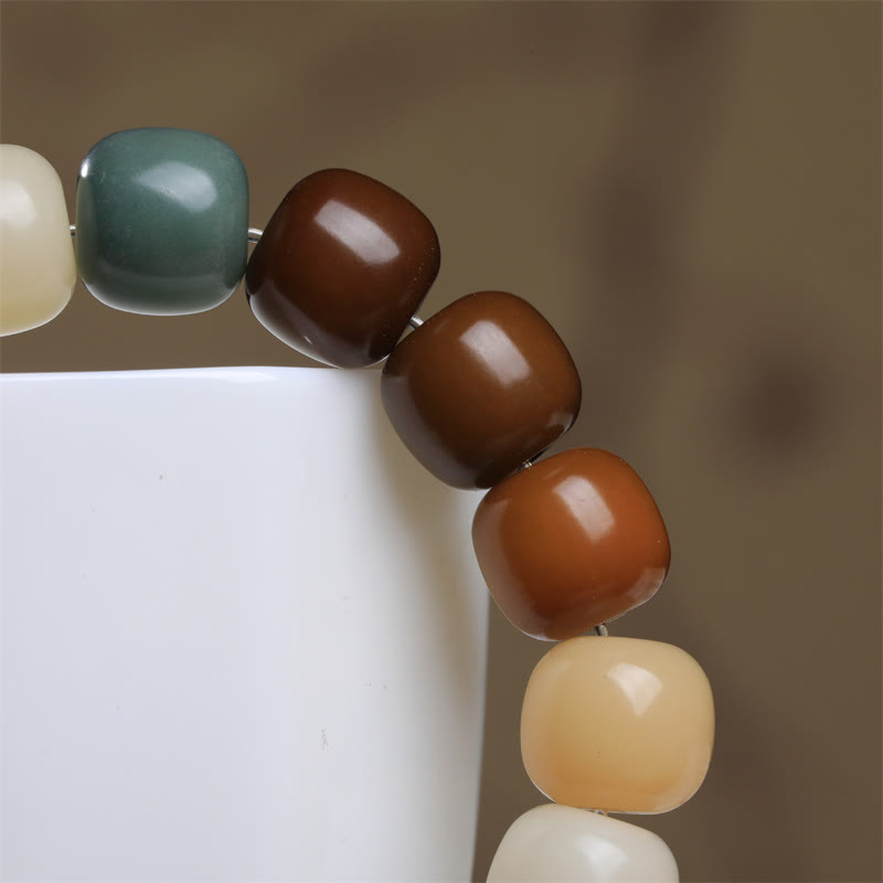 Armband Bunt Bodhi Samen Keep Away elastisch Naturstein Perlen.