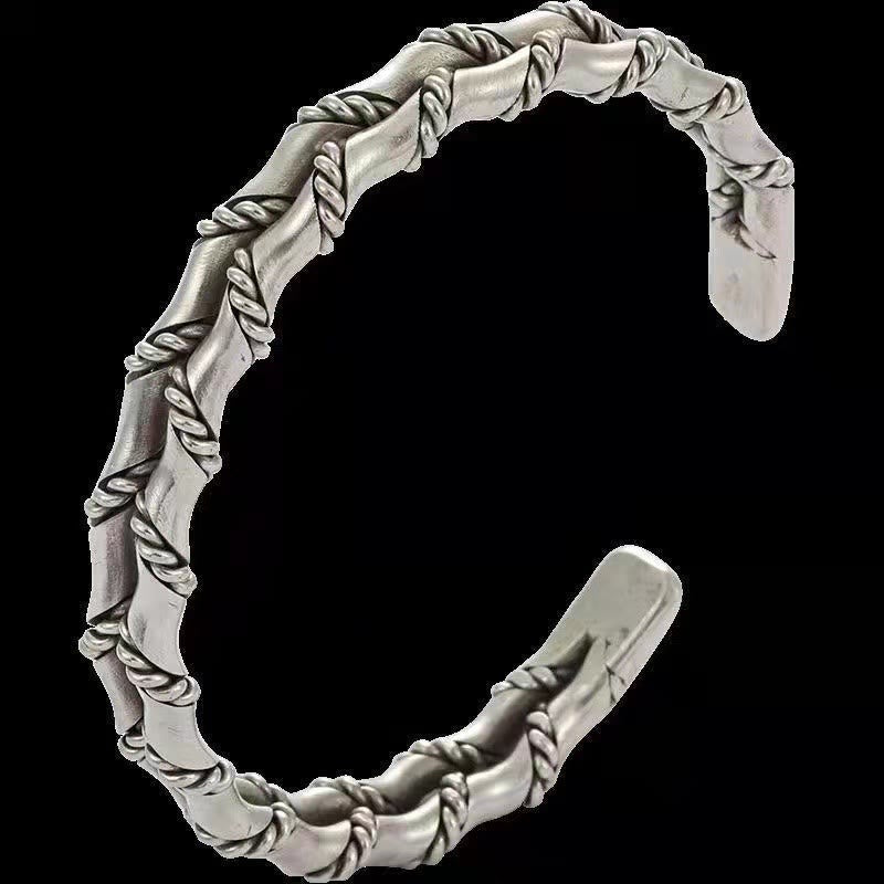 Armband Bambus – Glück silbern gedrehtes Design elegantes Accessoire