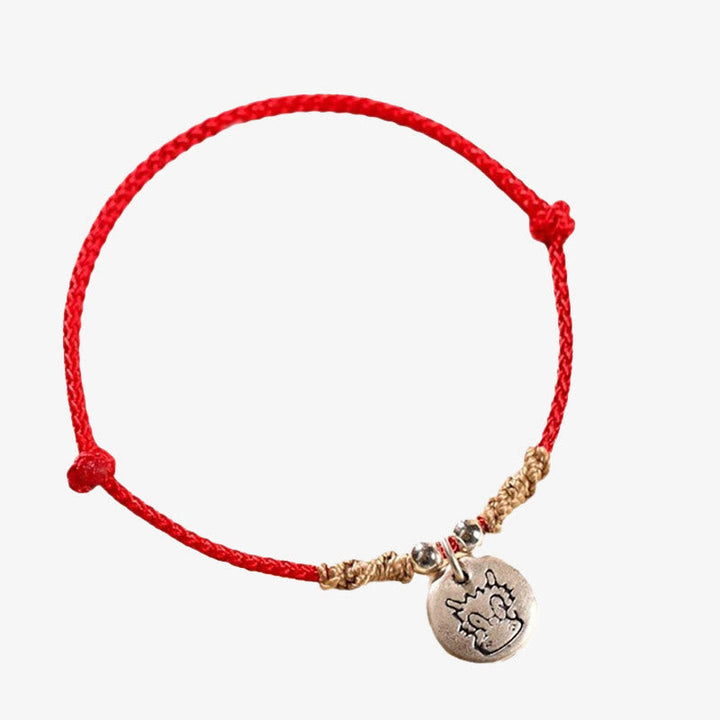 Rotes Armband 925 Silber Chinesisches Tierkreis Charm Glück Harmonie