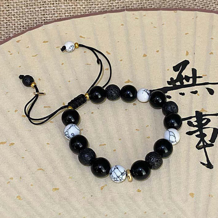 Armband Obsidian Lava – Yin Yang Kraft