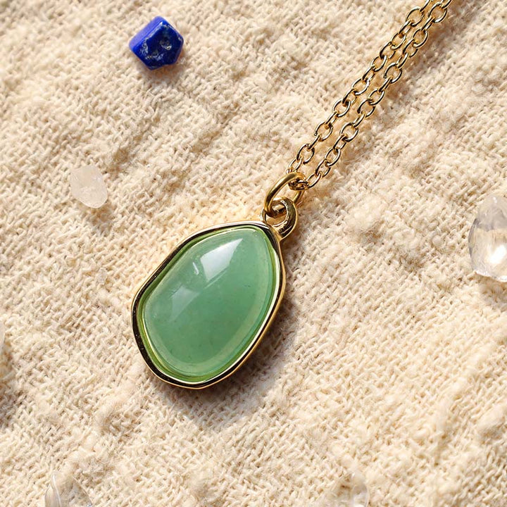 Kette Aventurin Amethyst Rosenquarz – Segen – Bild 3 – Grüne Aventurin Kette Tropfen Anhänger Gold Kettchen Naturstein