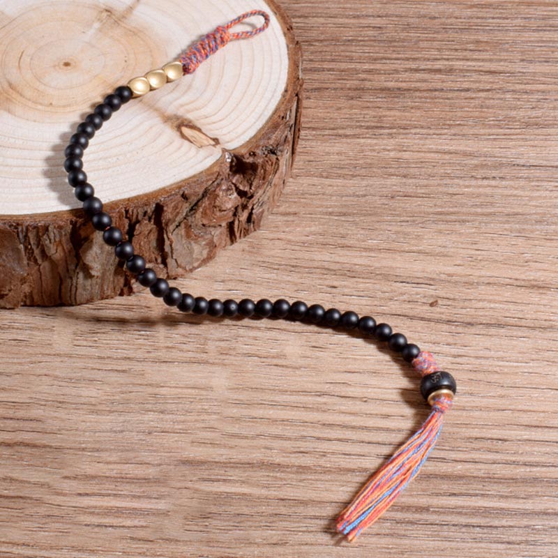 Armband Schwarzer Onyx Tibetisch Handgemacht
