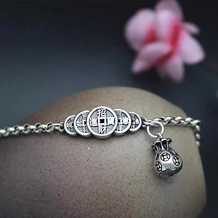 Armband Kupfer Wohlstand Segen mit Münzen Charm am Handgelenk getragen