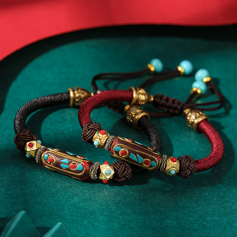 Tibetisches Armband Türkis Om Mani Padme Hum Stärke elastisch.