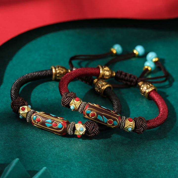 Tibetisches Armband Türkis Om Mani Padme Hum Stärke elastisch.