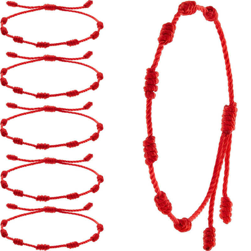 Armband Böses Auge 7 Rotes Band - Schutz 4er Set