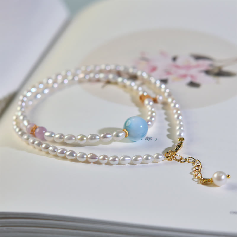 Perlenkette Larimar – Authentizität, Harmonie
