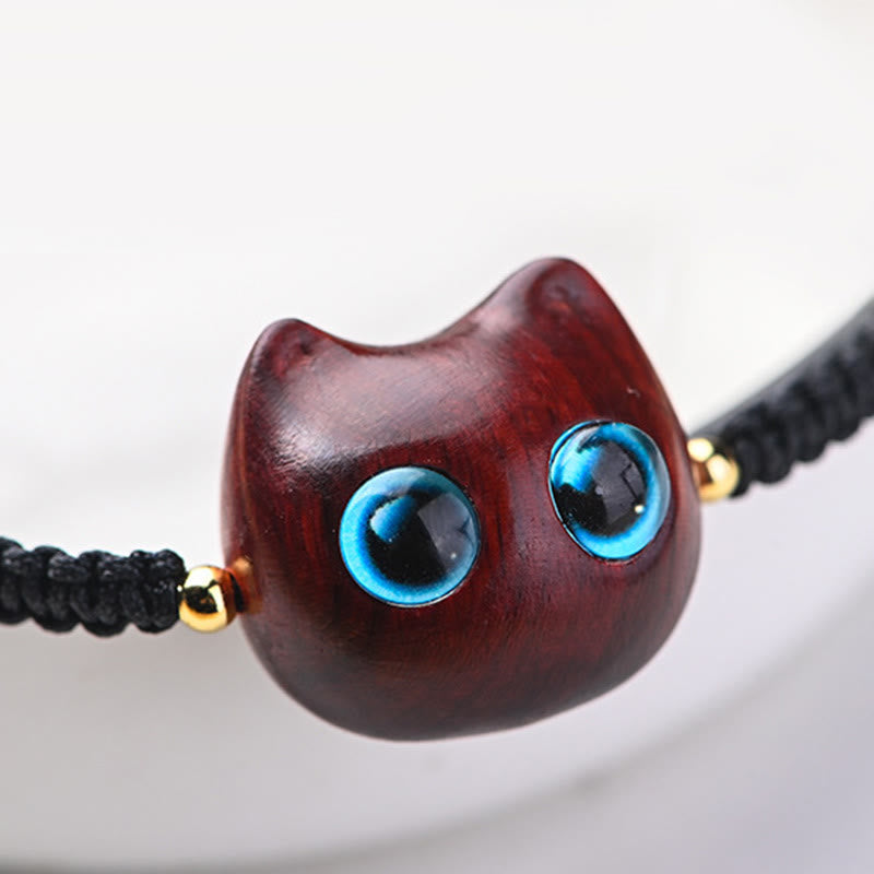 Armband Sandelholz Ebenholz Katze – Schutz & Ruhe