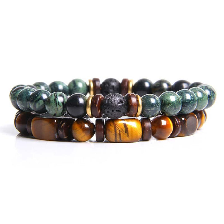 Armband 2er Set Tigerauge Kaiserstein Heilstein