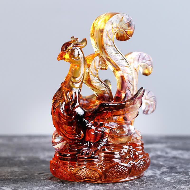 Drache Figuren Liuli Kristall Zinnobervogel
