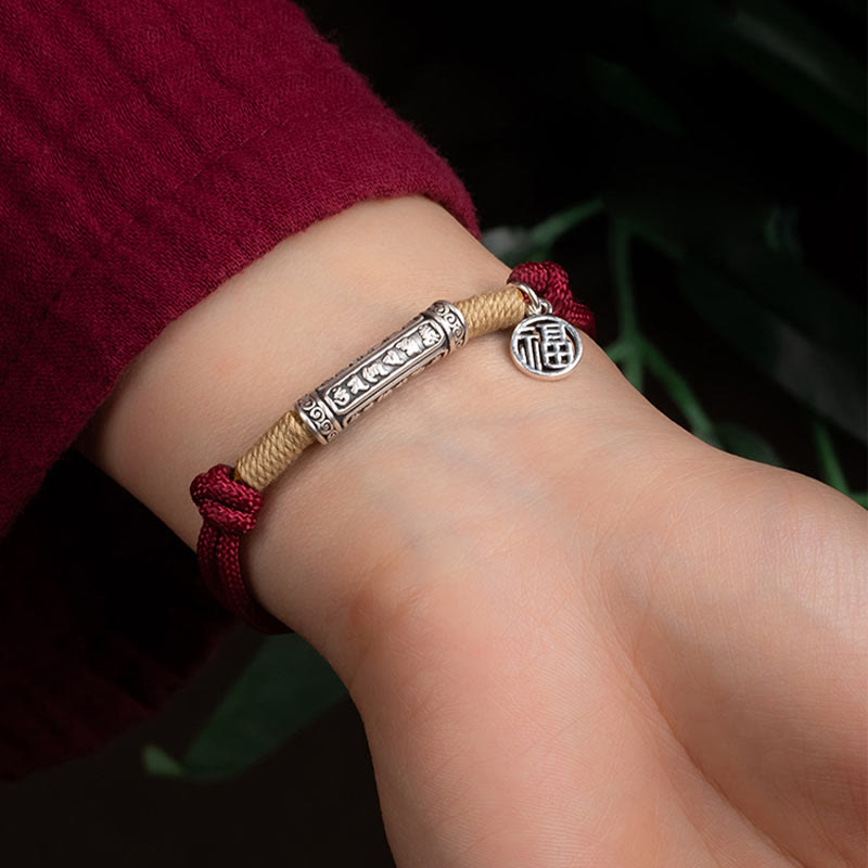 Armband Tibet Silber "Om Mani Padme Hum" - Tibet Glück