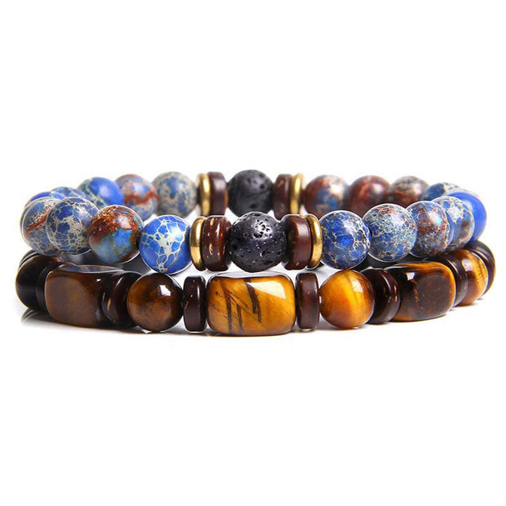 Armband 2er Set Tigerauge Kaiserstein Heilstein
