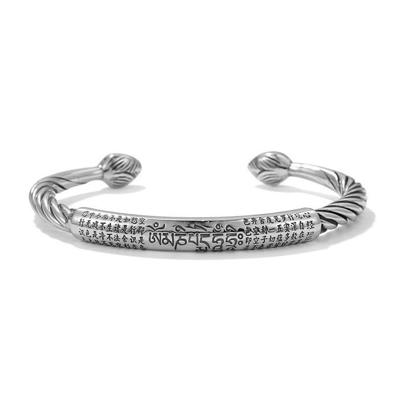 Silbernes Armband Om Mani Padme Hum Herzsutra Reinheit mit Schriftzügen