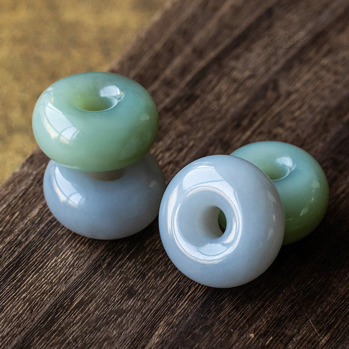 Jade Perlen grün hellblau Naturstein Anhänger