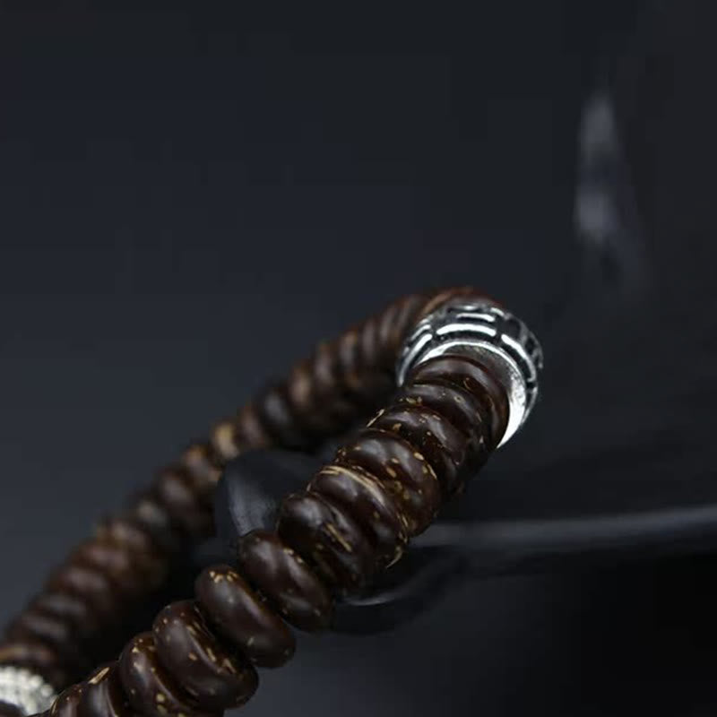 Braunes Obsidian Armband Om Mani Padme Hum – Energie Naturstein elastisch
