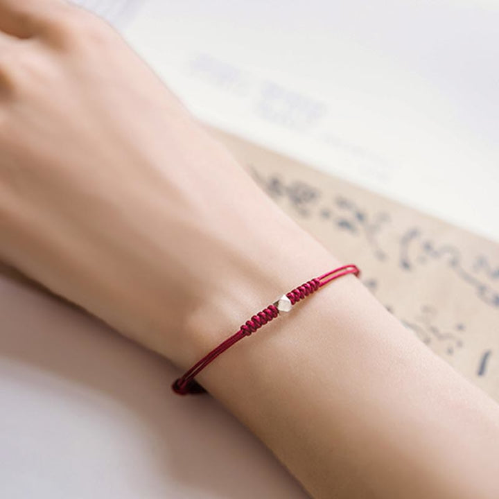 Armband 925 Sterling Silber Glücksperle Schutz Rotes Band