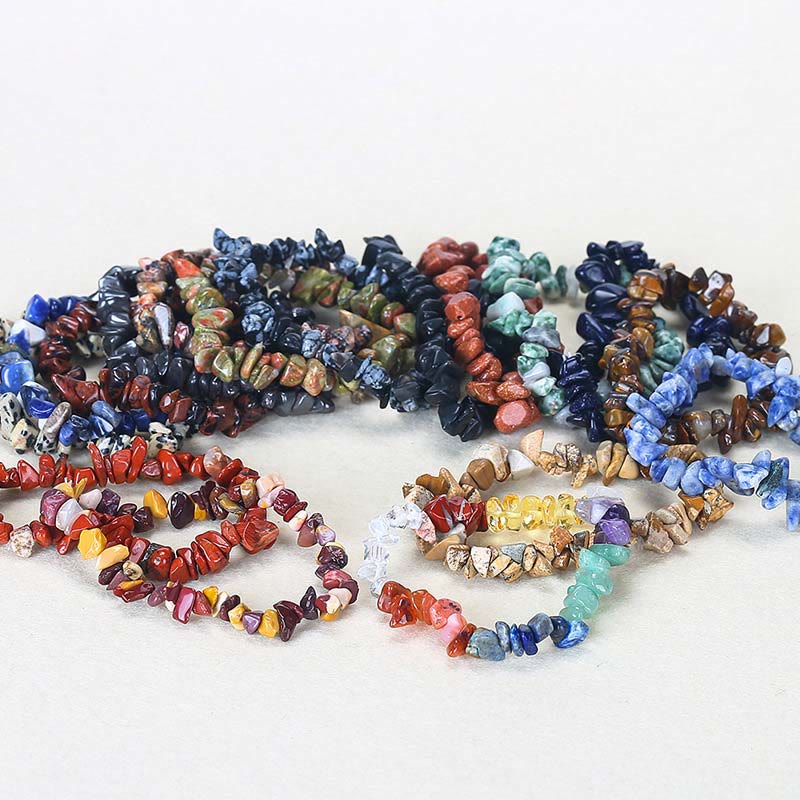 Armband Kristall Wärme bunte Edelsteine verschiedene Farben Naturstein elastisch.