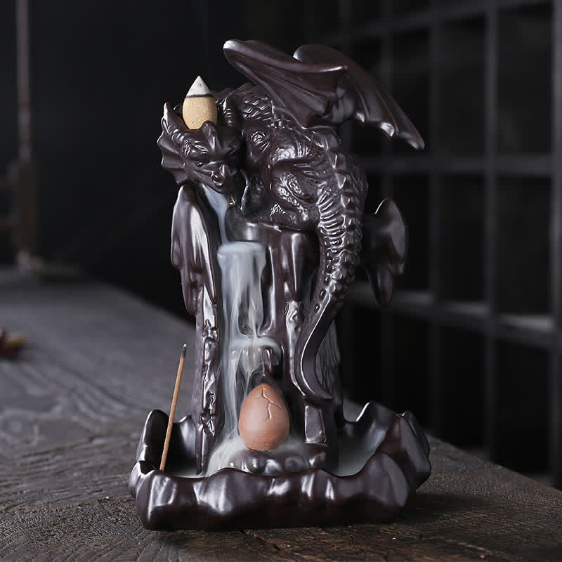 Räucherbrunnen Drache Keramik LED Drache