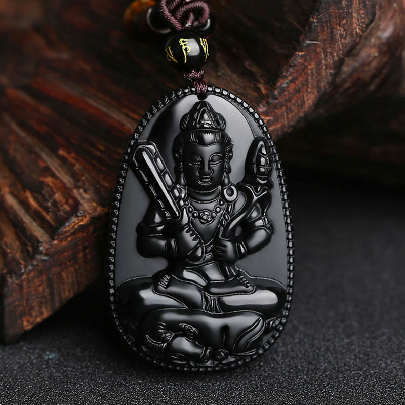 Anhänger Obsidian Buddha Kette Geburtsbuddha Schutzanhänger