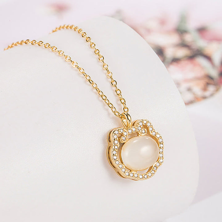 Kette Chalcedon Gold Glückswunsch Harmonie Elegant