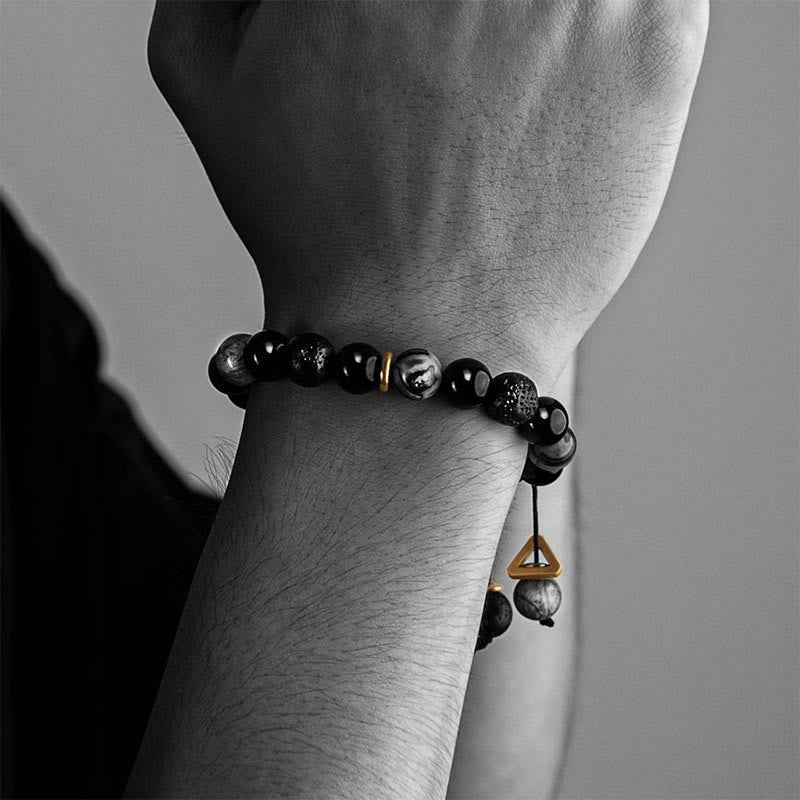 Armband Obsidian Lava – Yin Yang Kraft