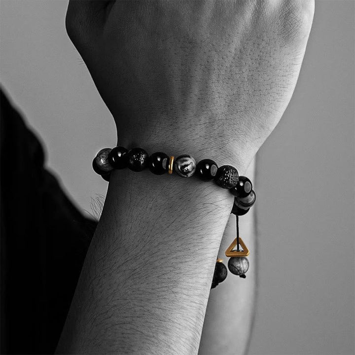 Armband Obsidian Lava – Yin Yang Kraft