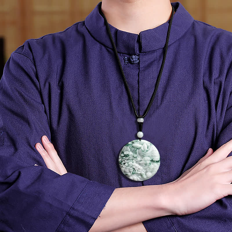 Jade Kette getragen grün Harmonie