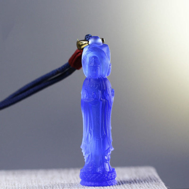 Kette Liuli Avalokitesvara Buddha Harmonie Blau