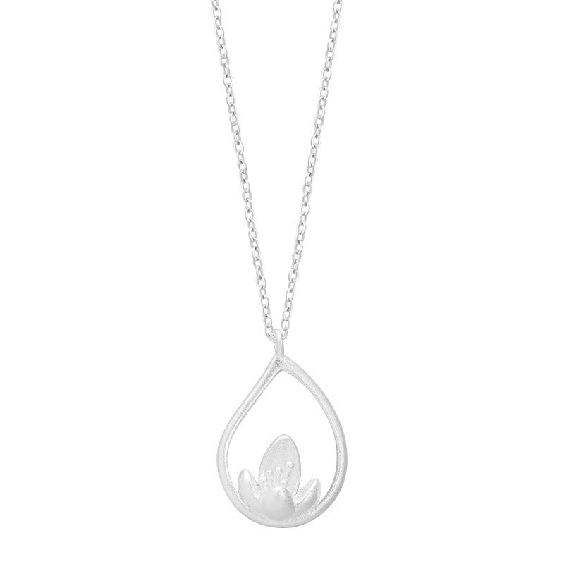 Sterlingsilber Kette Lotus Anhänger Erleuchtung