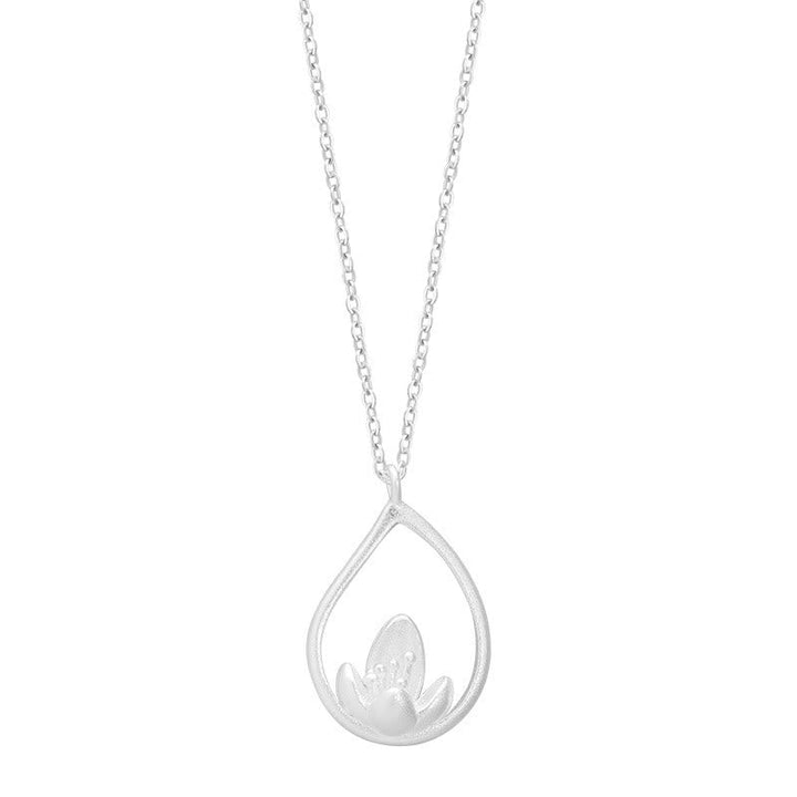 Sterlingsilber Kette Lotus Anhänger Erleuchtung
