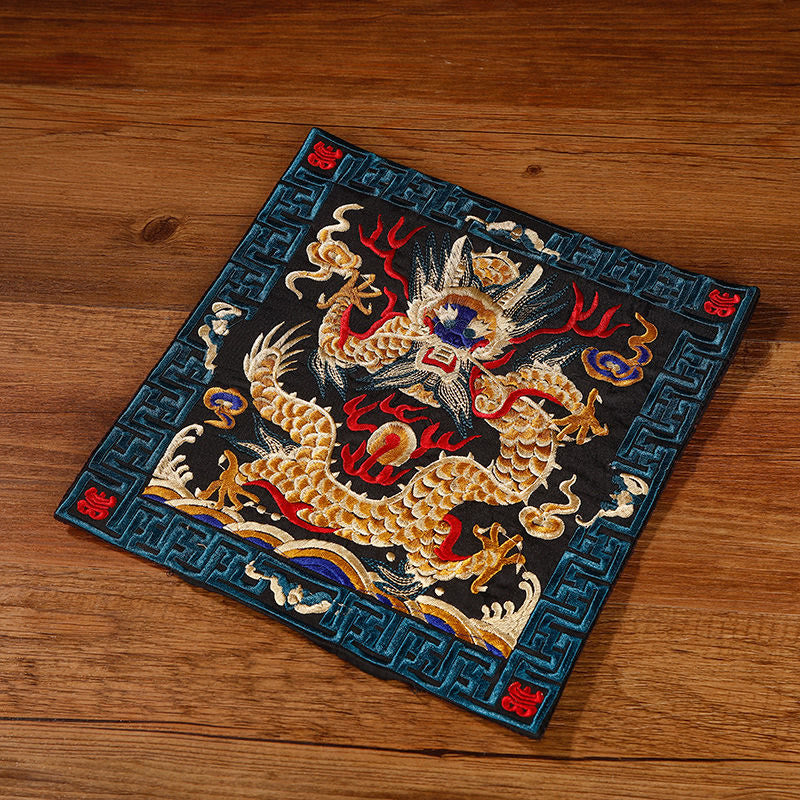 Tee Untersetzer Kranich Phönix Drache Kirin Schwarz-Goldener Drache
