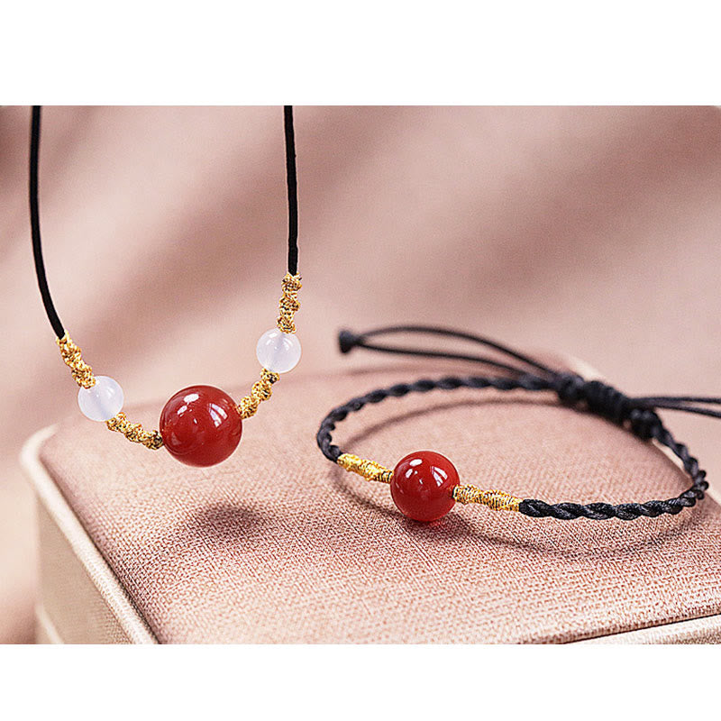 Kette Roter Achat Chalcedon Natur – Selbstvertrauen
