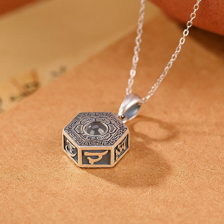 Anhänger Kette Tibetischer Hexagon Silber